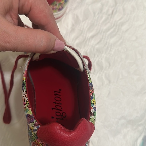 Brighton Blooms Floral Women Lace up Leather Sneakers 5M Brazil - Picture 9 of 11